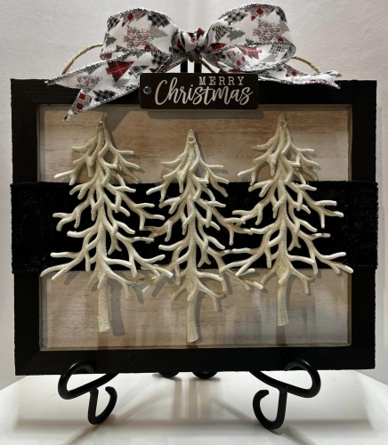 MERRY CHRISTMAS TREE TRIO SIGN